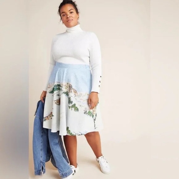 NWT Anthropologie Corey Lynn Calter Winter Wonderland Midi Skirt Size 1X - Picture 1 of 7